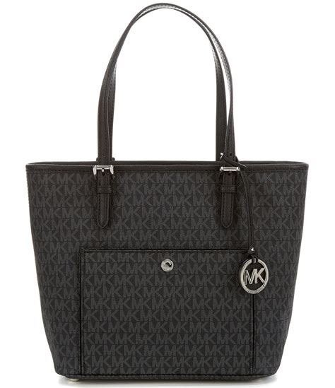 michael kors jet set signature tote bag black|Michael Kors designer tote jetset.